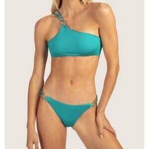 Trina Turk Monaco Chain Bikini Set In Ceramic Blue Top Sz 8 Bottom Sz 14 New